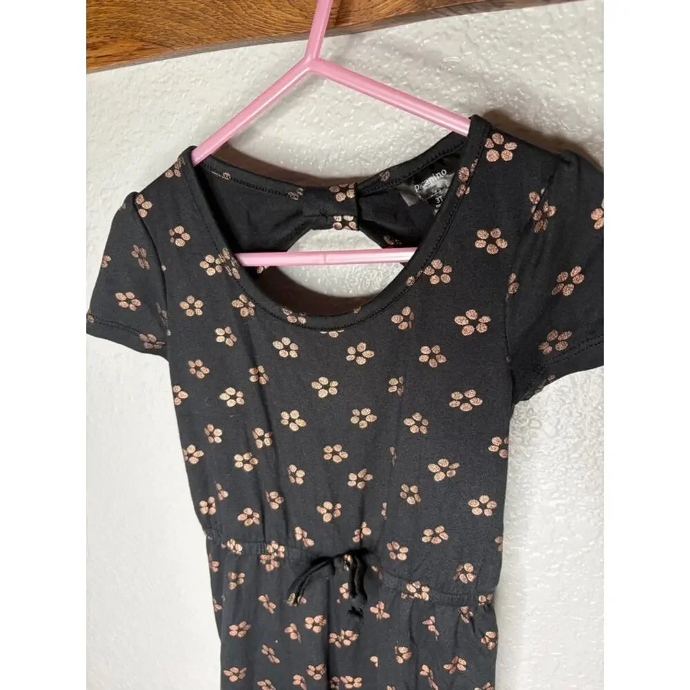 Girls bundle: Black Floral & Red Heart jumpsuits size 3T